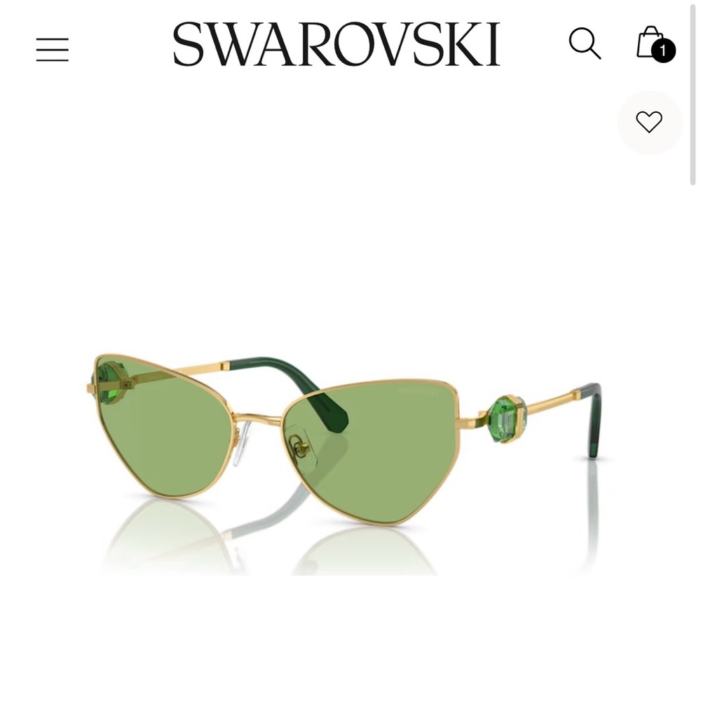 Swarovski Green cat eye sunglasses